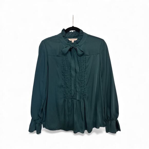 Nanette Lepore Tops - Nanette by Nanette Lepore Dark Teal Blouse with Bow Detail